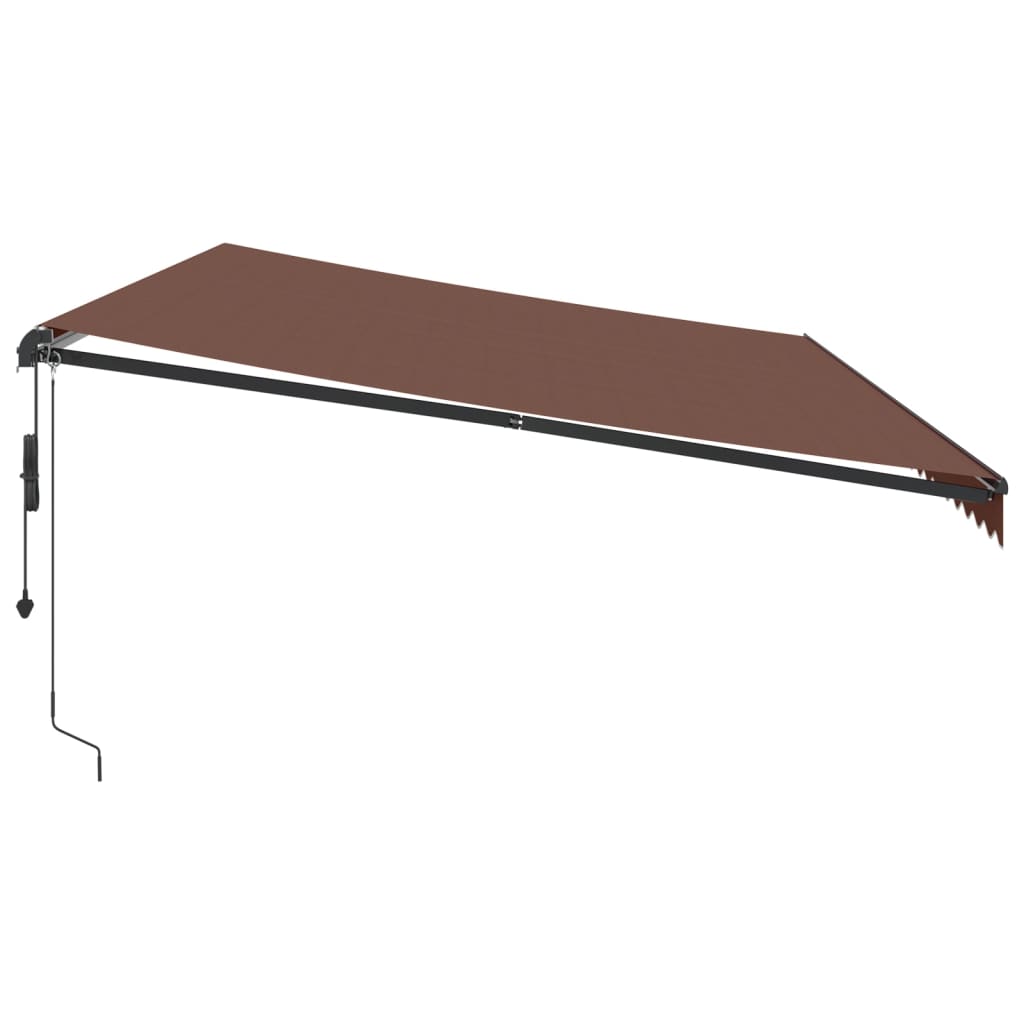 vidaXL Automatycznie zwijana markiza z LED, brązowa, 600x350 cm
