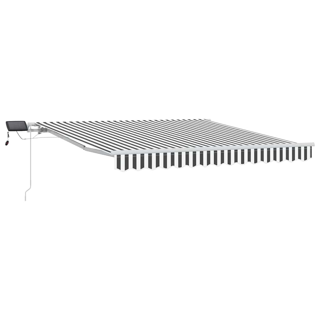 vidaXL Ręcznie zwijana markiza z LED, antracytowo-biała, 300x250 cm