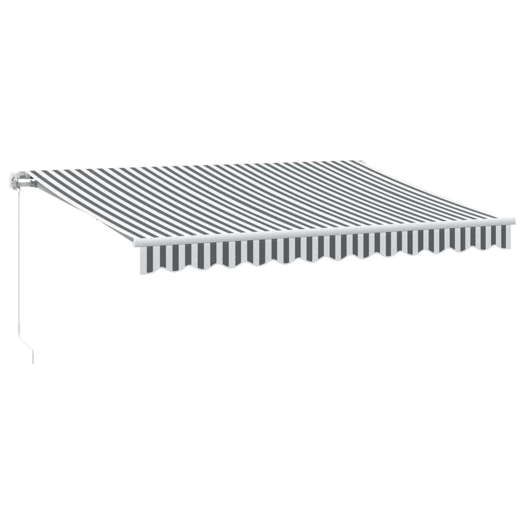 vidaXL Ręcznie zwijana markiza z LED, antracytowo-biała, 350x250 cm
