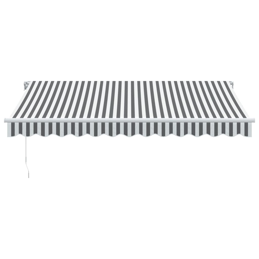vidaXL Ręcznie zwijana markiza z LED, antracytowo-biała, 350x250 cm