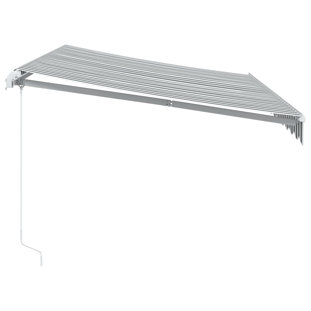 vidaXL Ręcznie zwijana markiza z LED, antracytowo-biała, 350x250 cm
