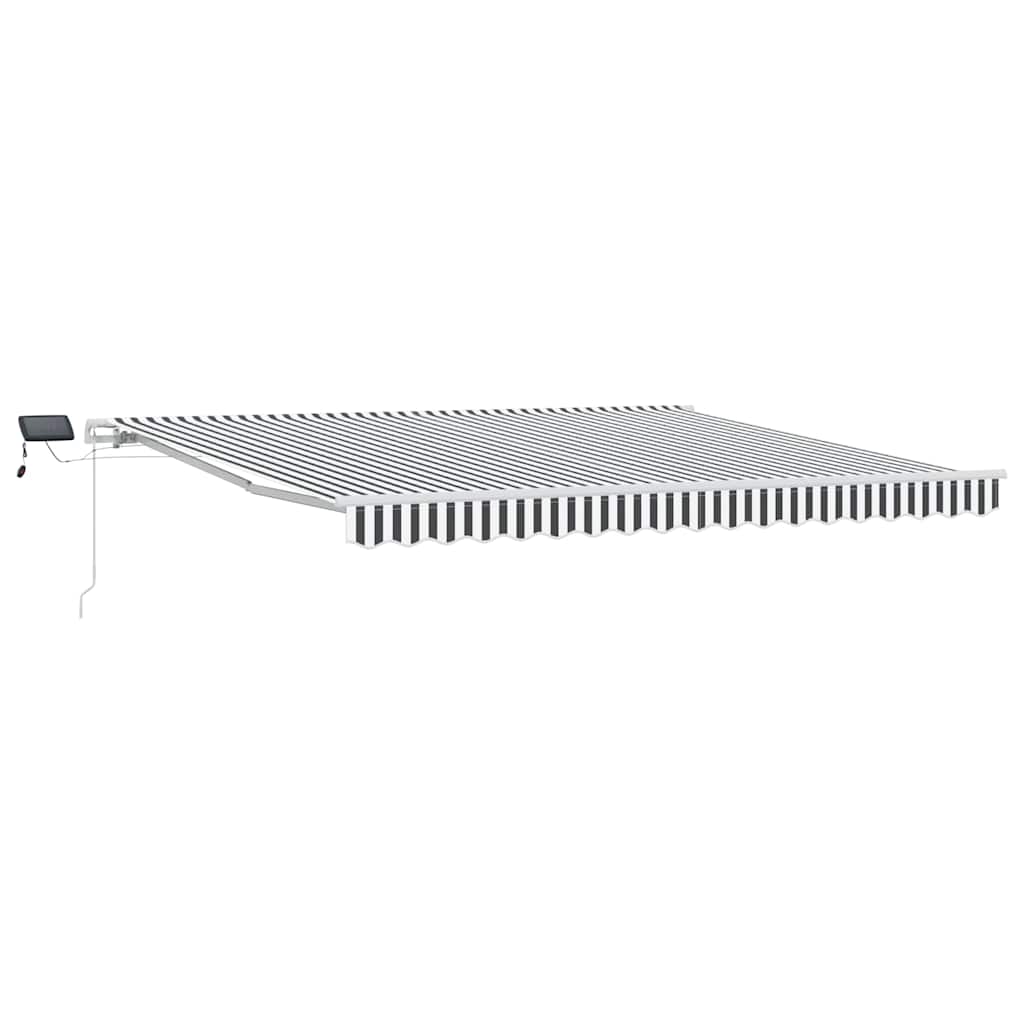 vidaXL Ręcznie zwijana markiza z LED, antracytowo-biała, 400x300 cm