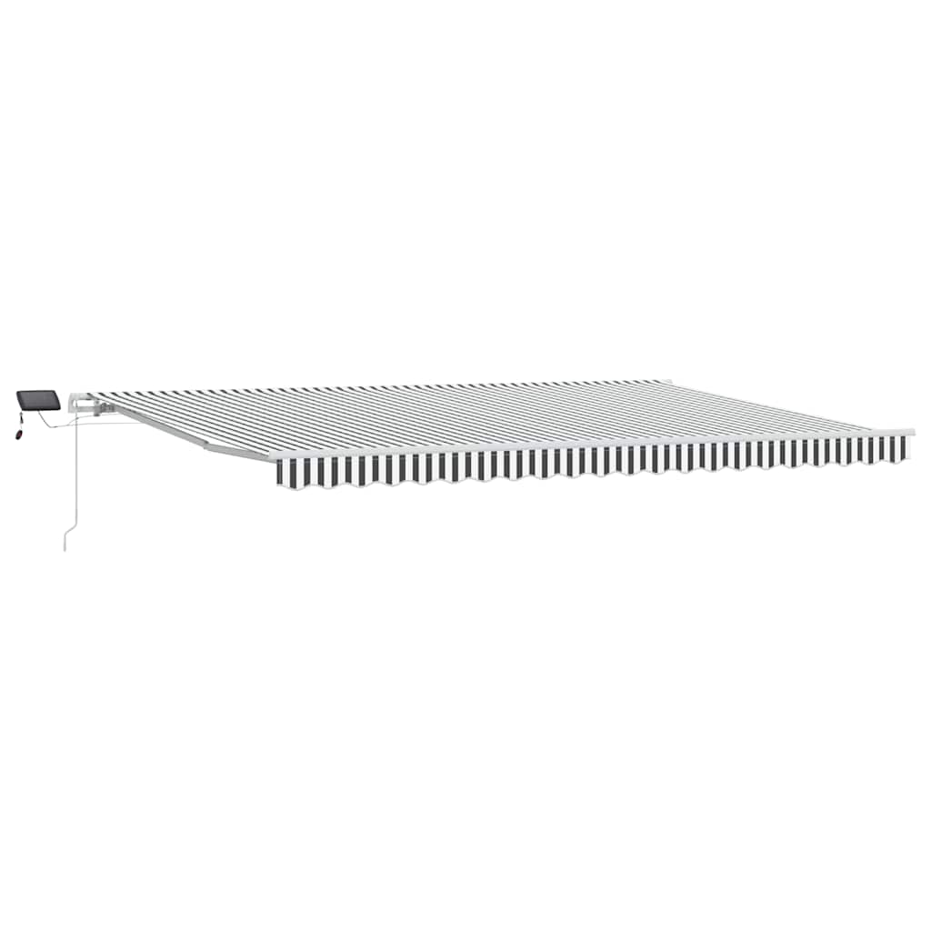 vidaXL Ręcznie zwijana markiza z LED, antracytowo-biała, 500x300 cm