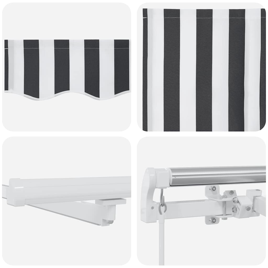 vidaXL Ręcznie zwijana markiza z LED, antracytowo-biała, 500x300 cm