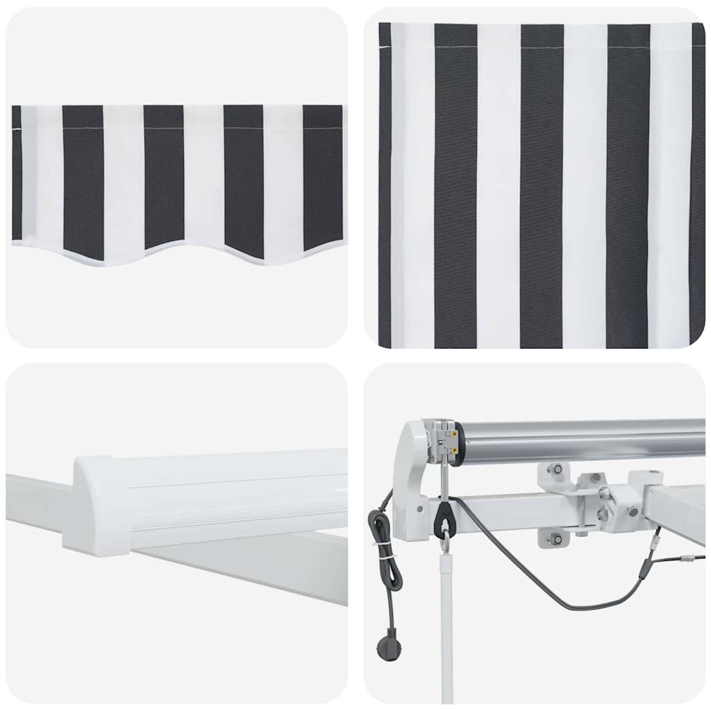 vidaXL Automatyczna markiza z LED, antracytowo-biała, 500x300 cm