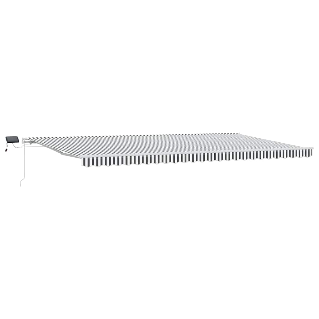 vidaXL Ręcznie zwijana markiza z LED, antracytowo-biała, 600x300 cm