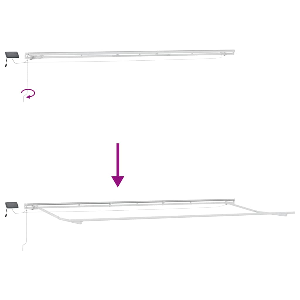 vidaXL Ręcznie zwijana markiza z LED, antracytowo-biała, 600x300 cm