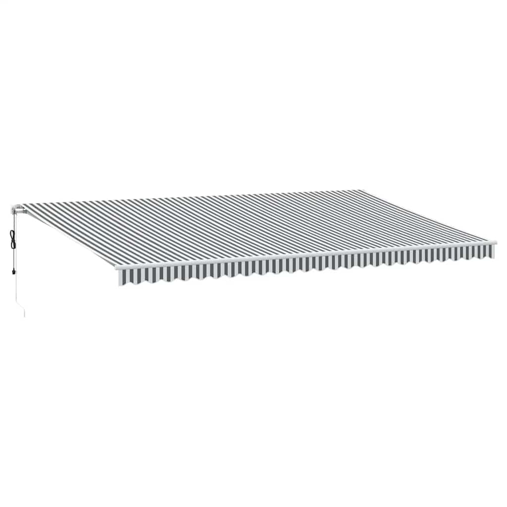 vidaXL Automatyczna markiza z LED, antracytowo-biała, 600x300 cm