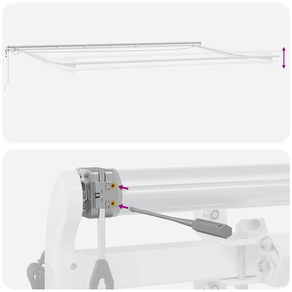 vidaXL Automatyczna markiza z LED, antracytowo-biała, 600x300 cm
