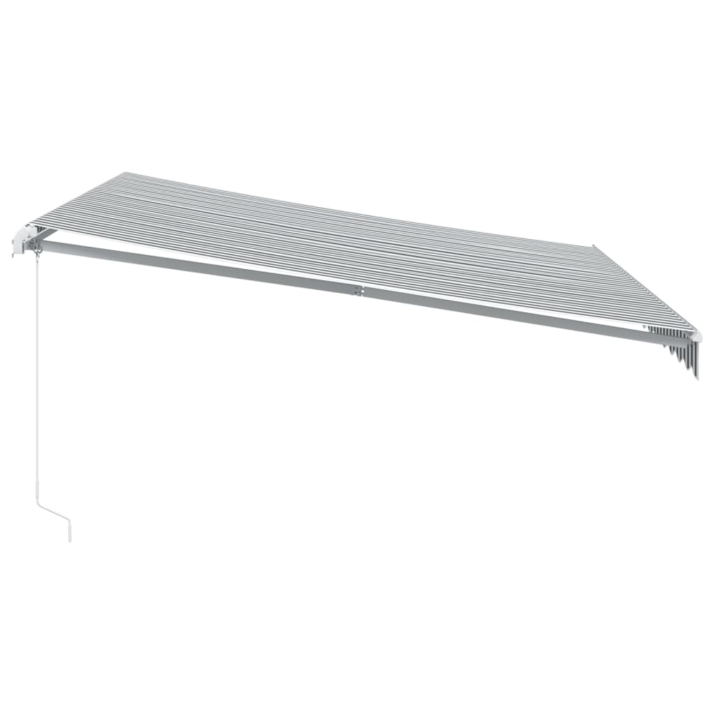 vidaXL Ręcznie zwijana markiza z LED, antracytowo-biała, 400x350 cm