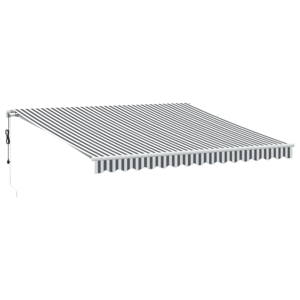 vidaXL Automatyczna markiza z LED, antracytowo-biała, 400x350 cm