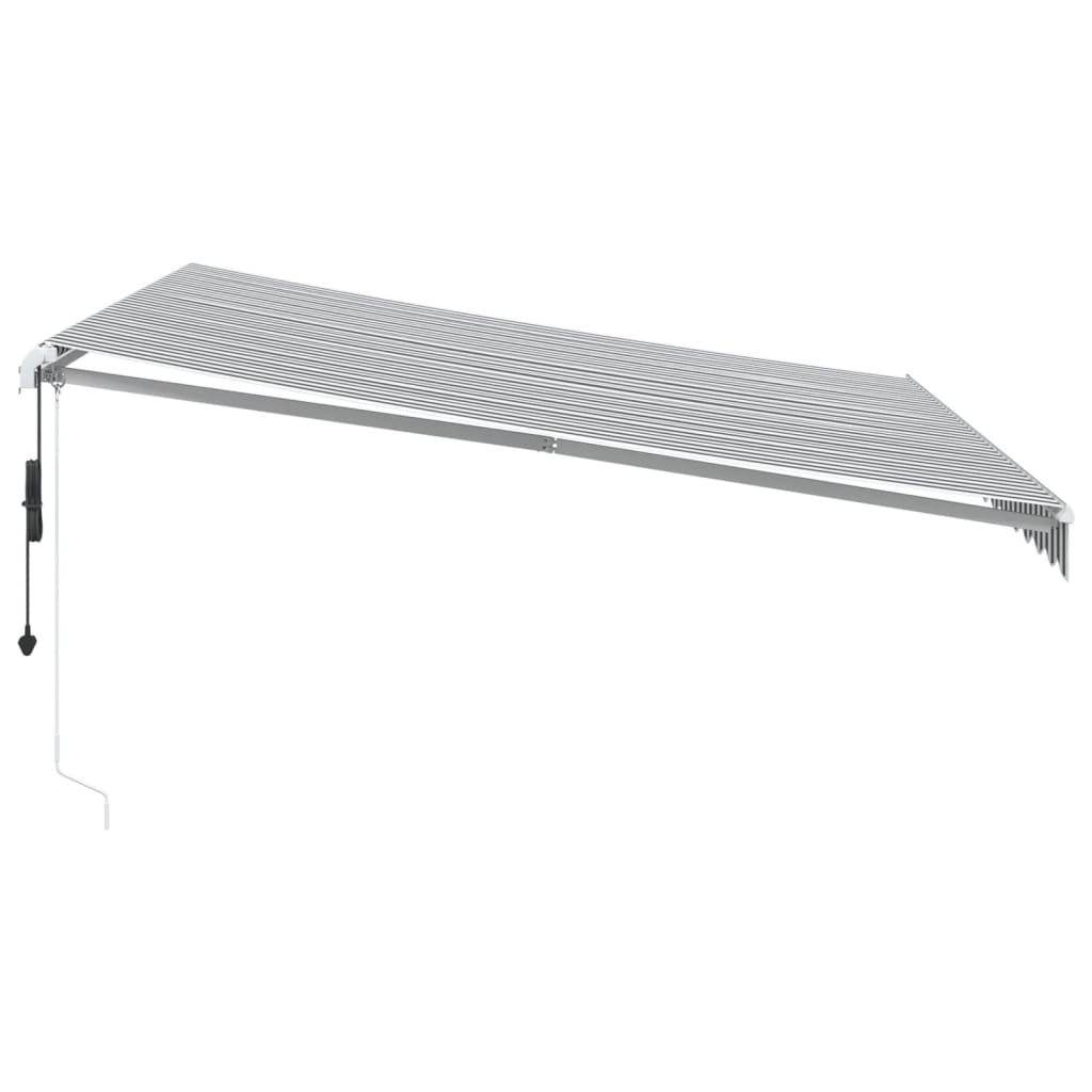 vidaXL Automatyczna markiza z LED, antracytowo-biała, 400x350 cm
