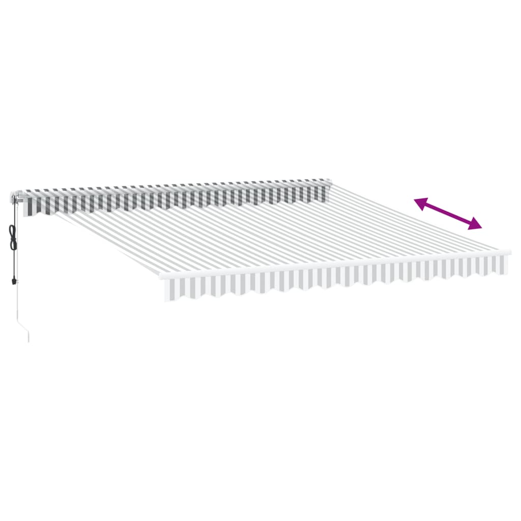 vidaXL Automatyczna markiza z LED, antracytowo-biała, 400x350 cm