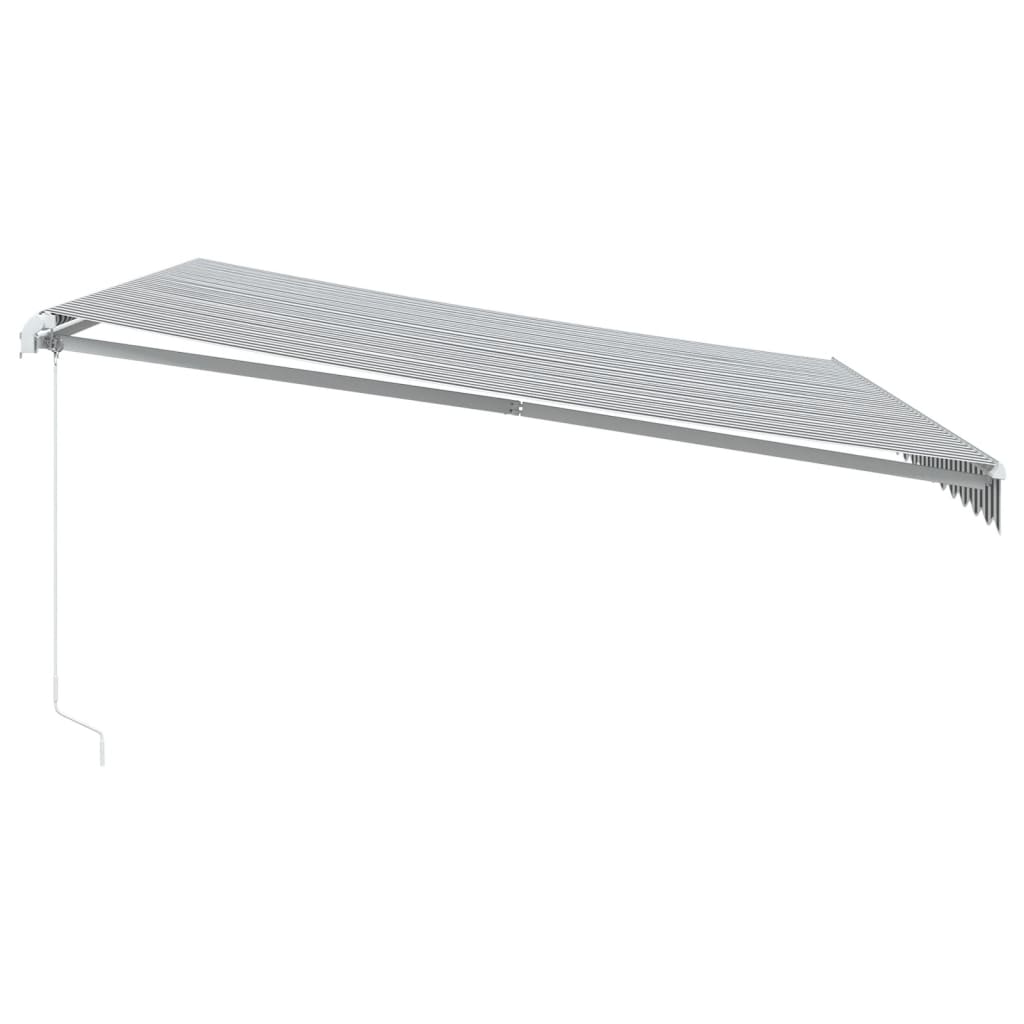 vidaXL Ręcznie zwijana markiza z LED, antracytowo-biała, 450x350 cm