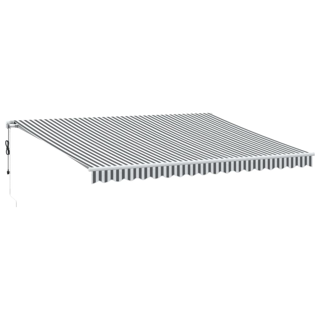 vidaXL Automatyczna markiza, antracytowo-biała, 450x350 cm