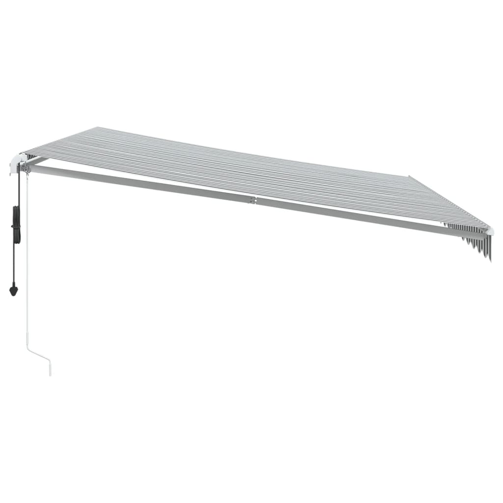 vidaXL Automatyczna markiza, antracytowo-biała, 450x350 cm