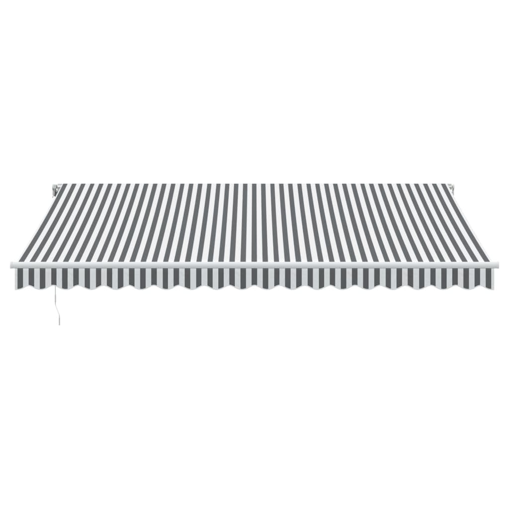 vidaXL Automatyczna markiza z LED, antracytowo-biała, 450x350 cm