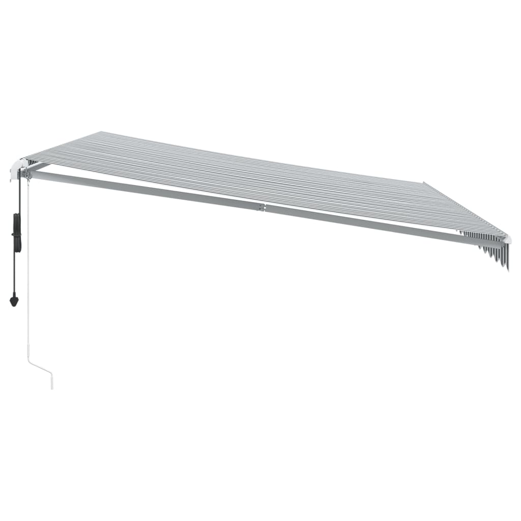 vidaXL Automatyczna markiza z LED, antracytowo-biała, 450x350 cm