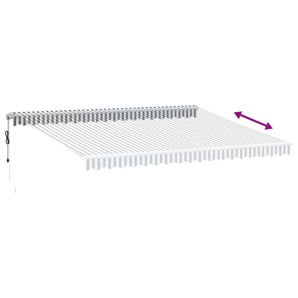vidaXL Automatyczna markiza z LED, antracytowo-biała, 450x350 cm