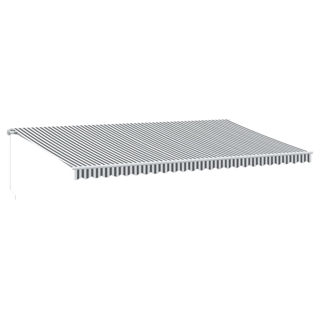 vidaXL Ręcznie zwijana markiza z LED, antracytowo-biała, 600x350 cm