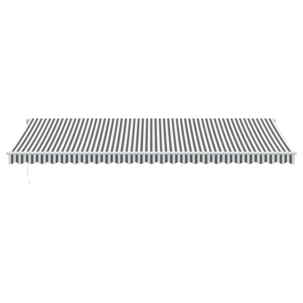 vidaXL Ręcznie zwijana markiza z LED, antracytowo-biała, 600x350 cm