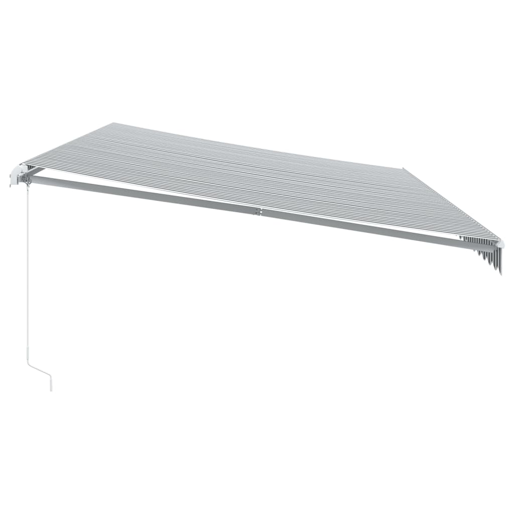 vidaXL Ręcznie zwijana markiza z LED, antracytowo-biała, 600x350 cm