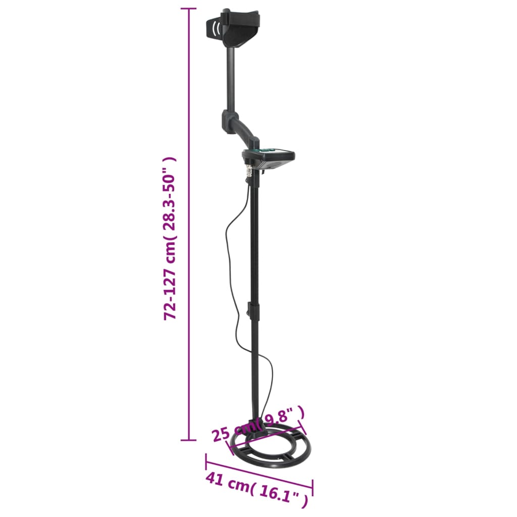 vidaXL Wykrywacz metali, głębokość wyszukiwania 24 cm, wyświetlacz LCD