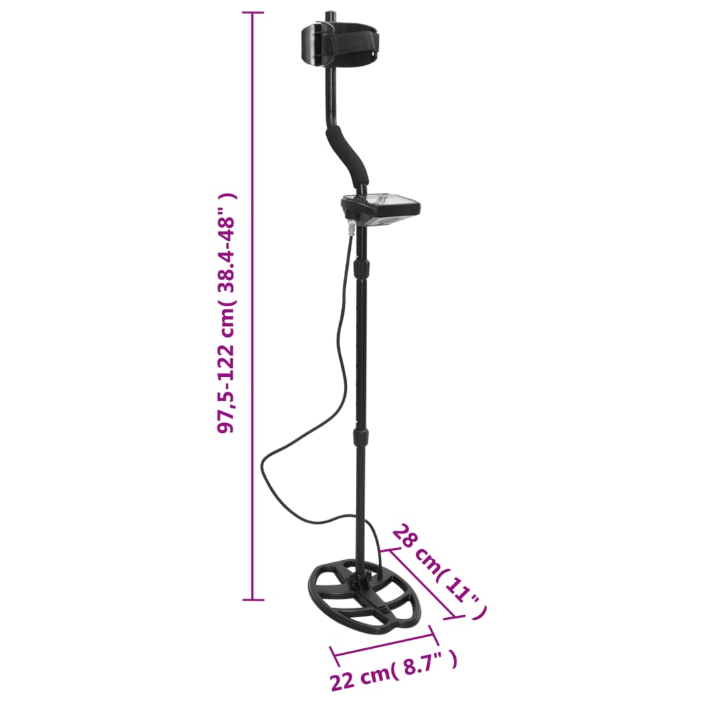 vidaXL Wykrywacz metali, głębokość wyszukiwania 20 cm, wyświetlacz LCD
