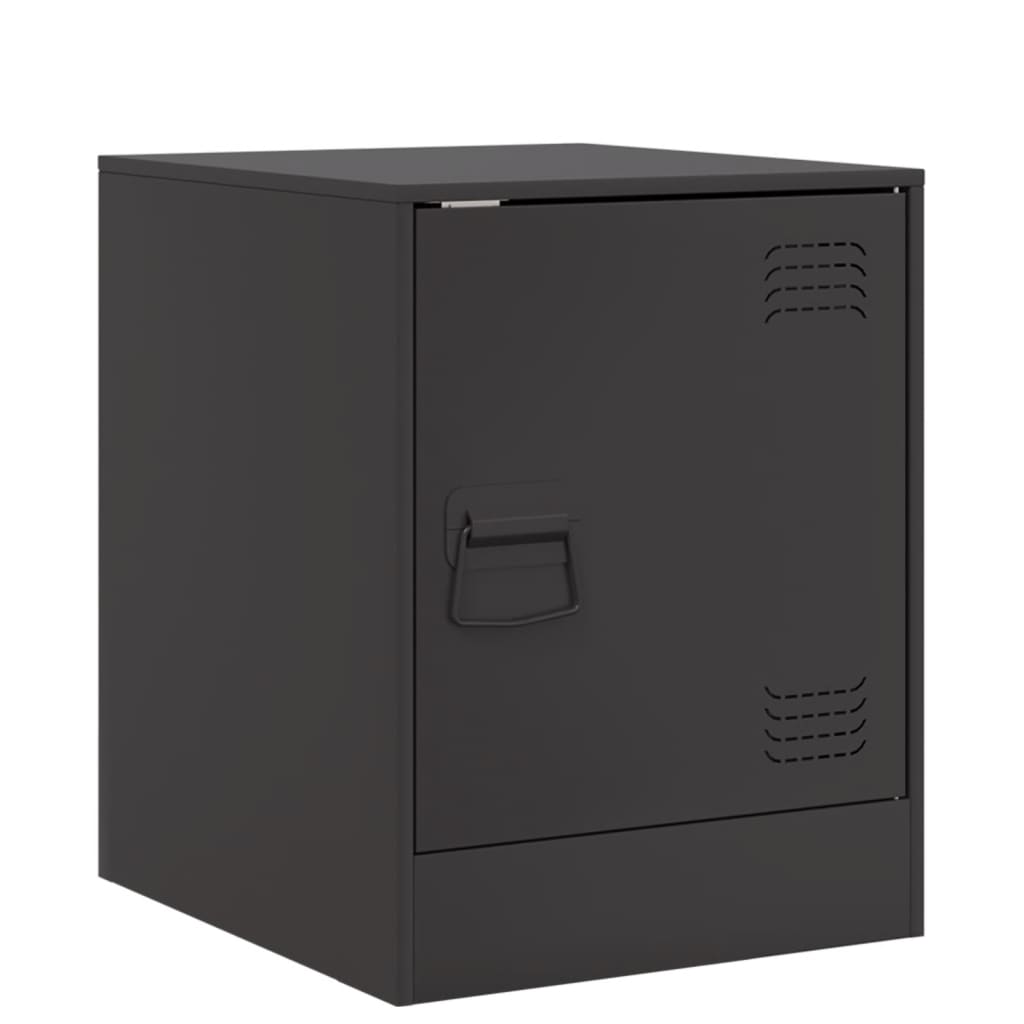 vidaXL Szafka nocna, czarna, 34,5x39x44 cm, stal