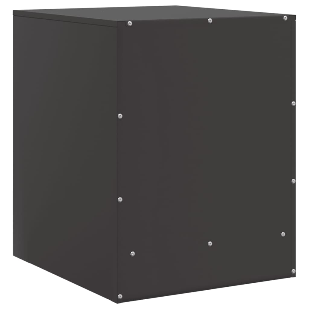 vidaXL Szafka nocna, czarna, 34,5x39x44 cm, stal