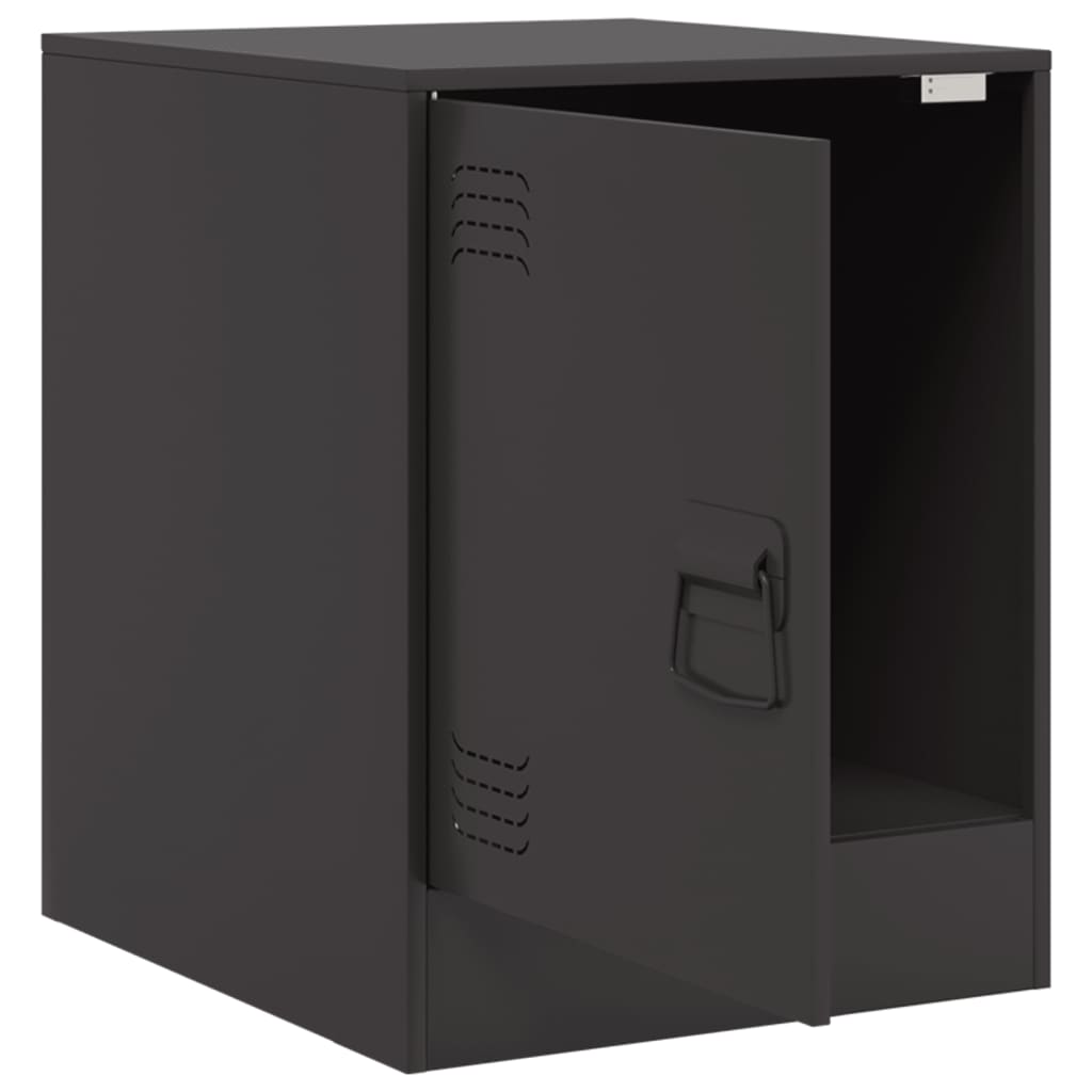 vidaXL Szafki nocne, 2 szt., czarne, 34,5x39x44 cm, stal