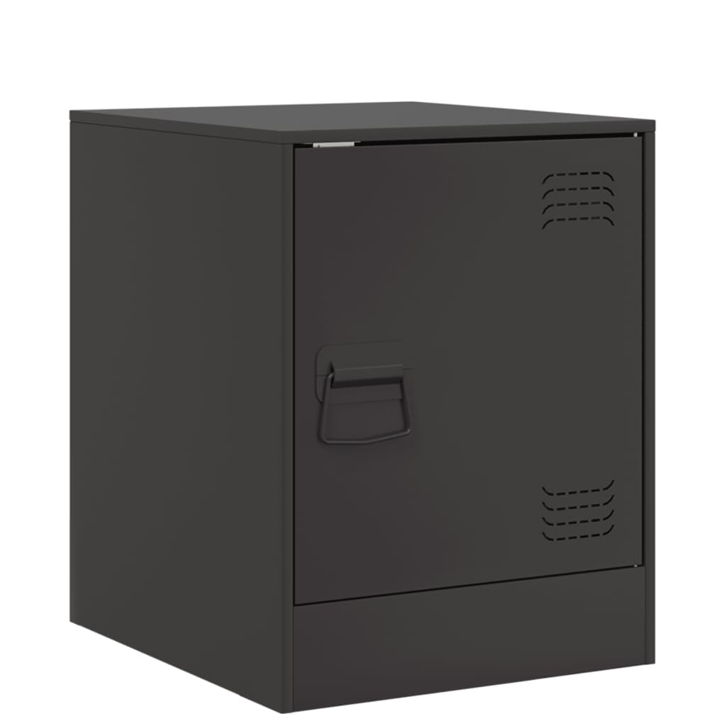 vidaXL Szafki nocne, 2 szt., czarne, 34,5x39x44 cm, stal