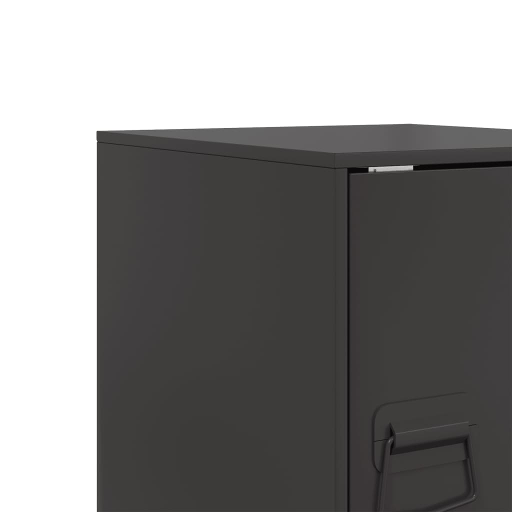 vidaXL Szafki nocne, 2 szt., czarne, 34,5x39x44 cm, stal