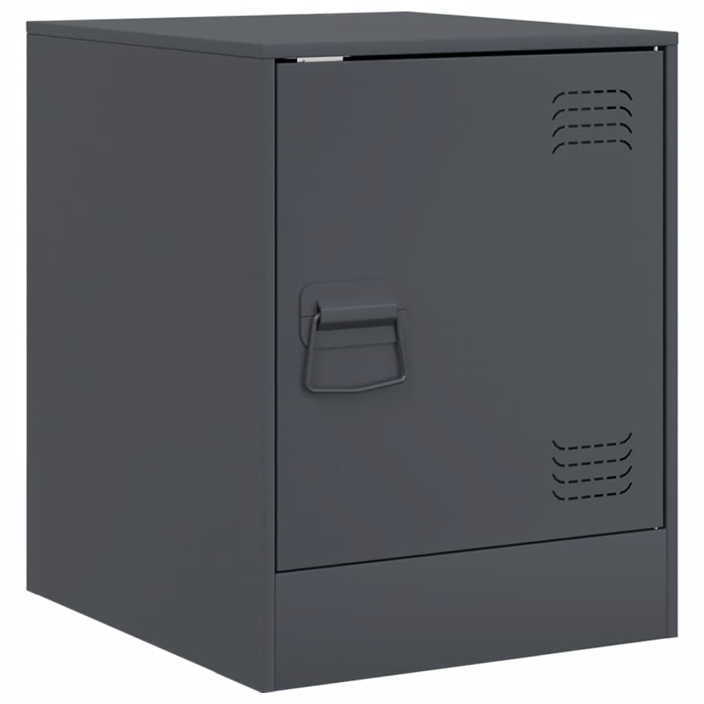 vidaXL Szafki nocne, 2 szt., antracytowe, 34,5x39x44 cm, stal