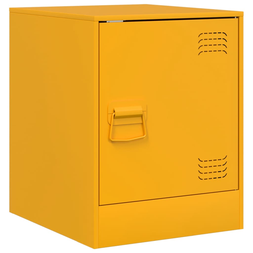 vidaXL Szafki nocne, 2 szt., musztardowe, 34,5x39x44 cm, stal