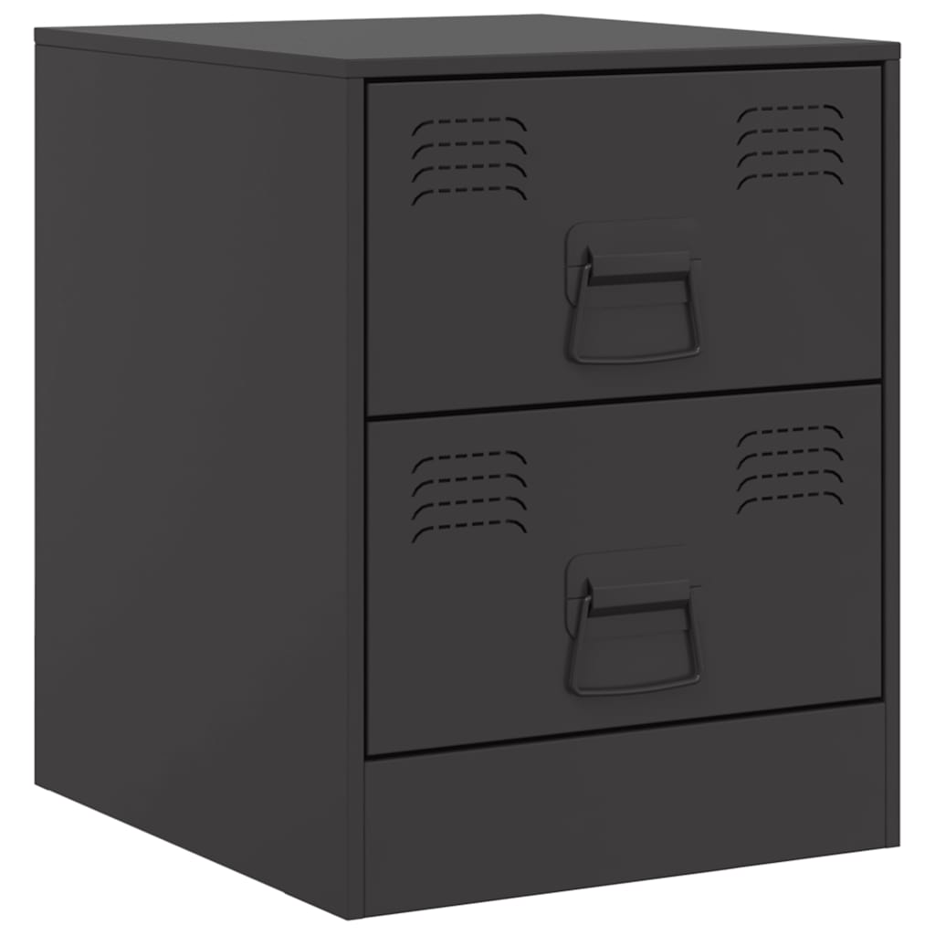 vidaXL Szafki nocne, 2 szt., czarne, 34,5x39x44 cm, stal