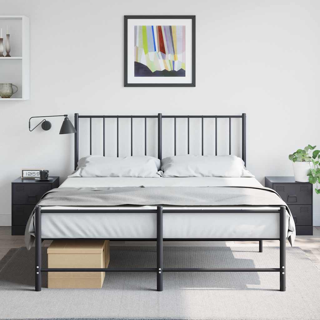 vidaXL Szafki nocne, 2 szt., czarne, 34,5x39x44 cm, stal