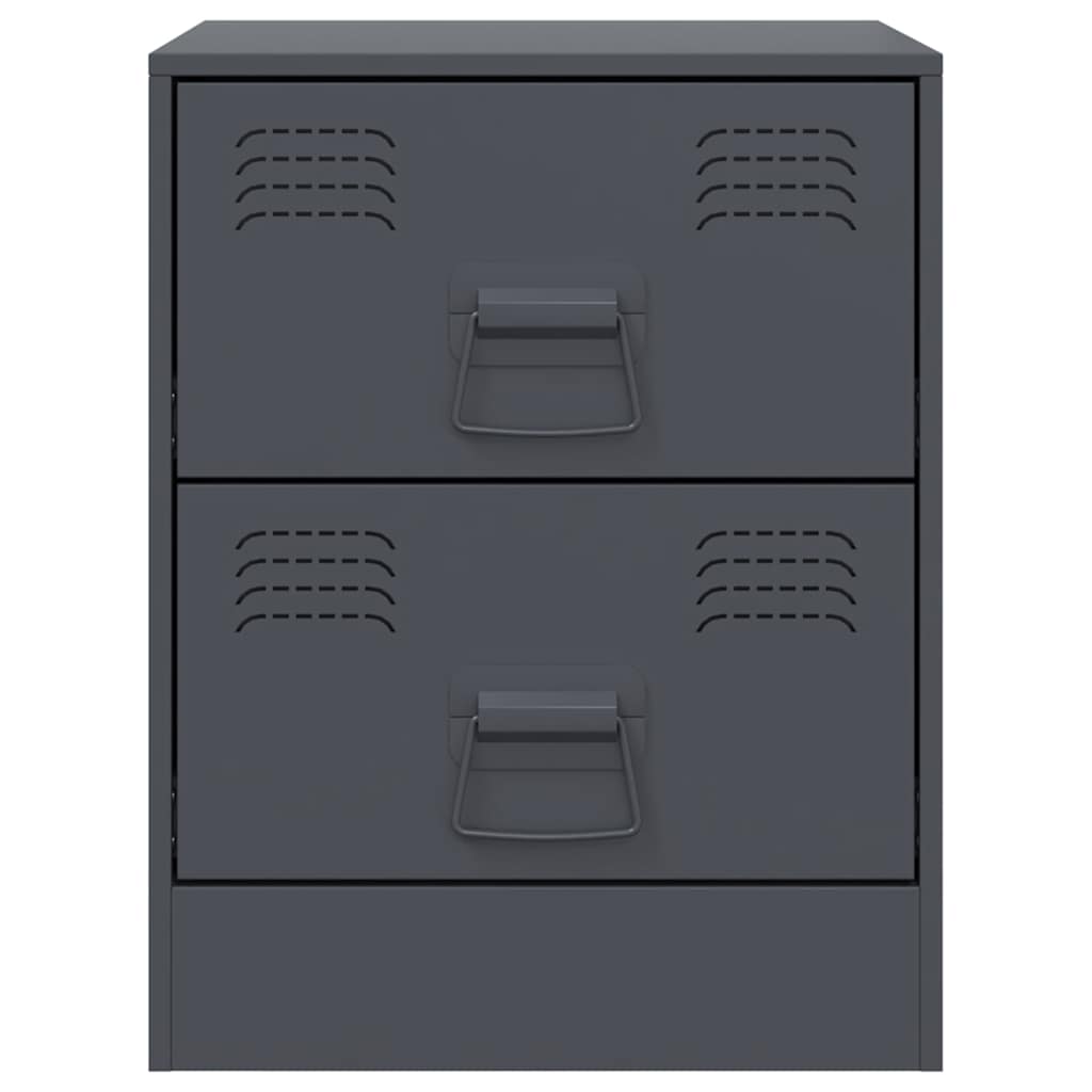 vidaXL Szafki nocne, 2 szt., antracytowe, 34,5x39x44 cm, stal