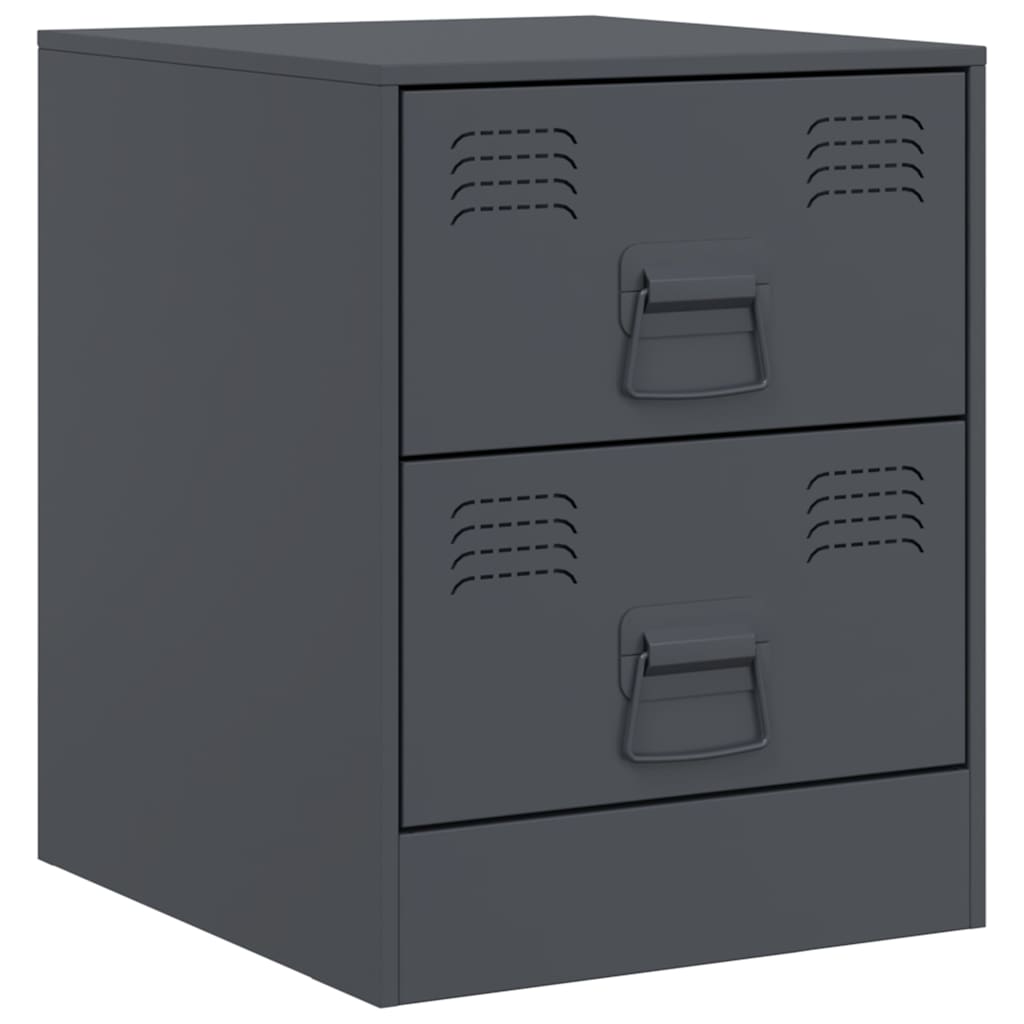 vidaXL Szafki nocne, 2 szt., antracytowe, 34,5x39x44 cm, stal