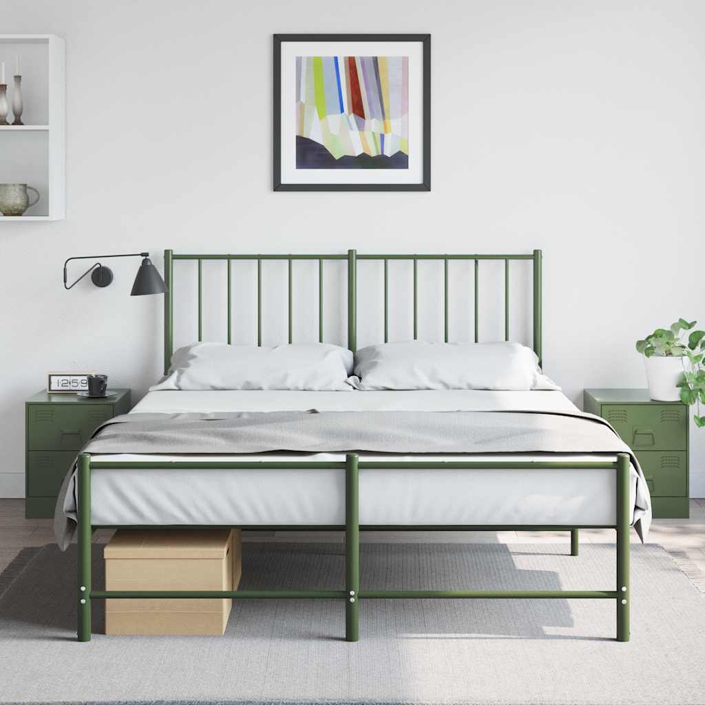 vidaXL Szafki nocne, 2 szt., zielone, 34,5x39x44 cm, stal