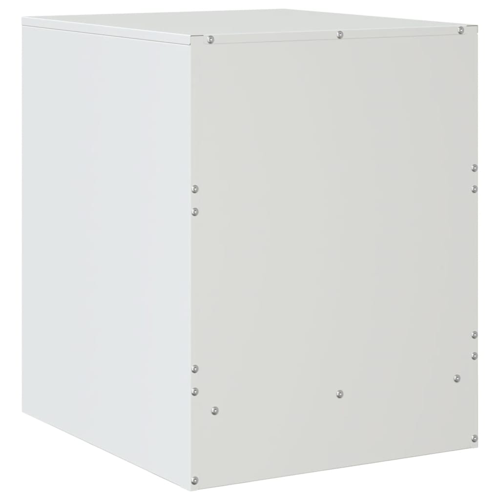 vidaXL Szafka nocna, biała, 34,5x39x44 cm, stal