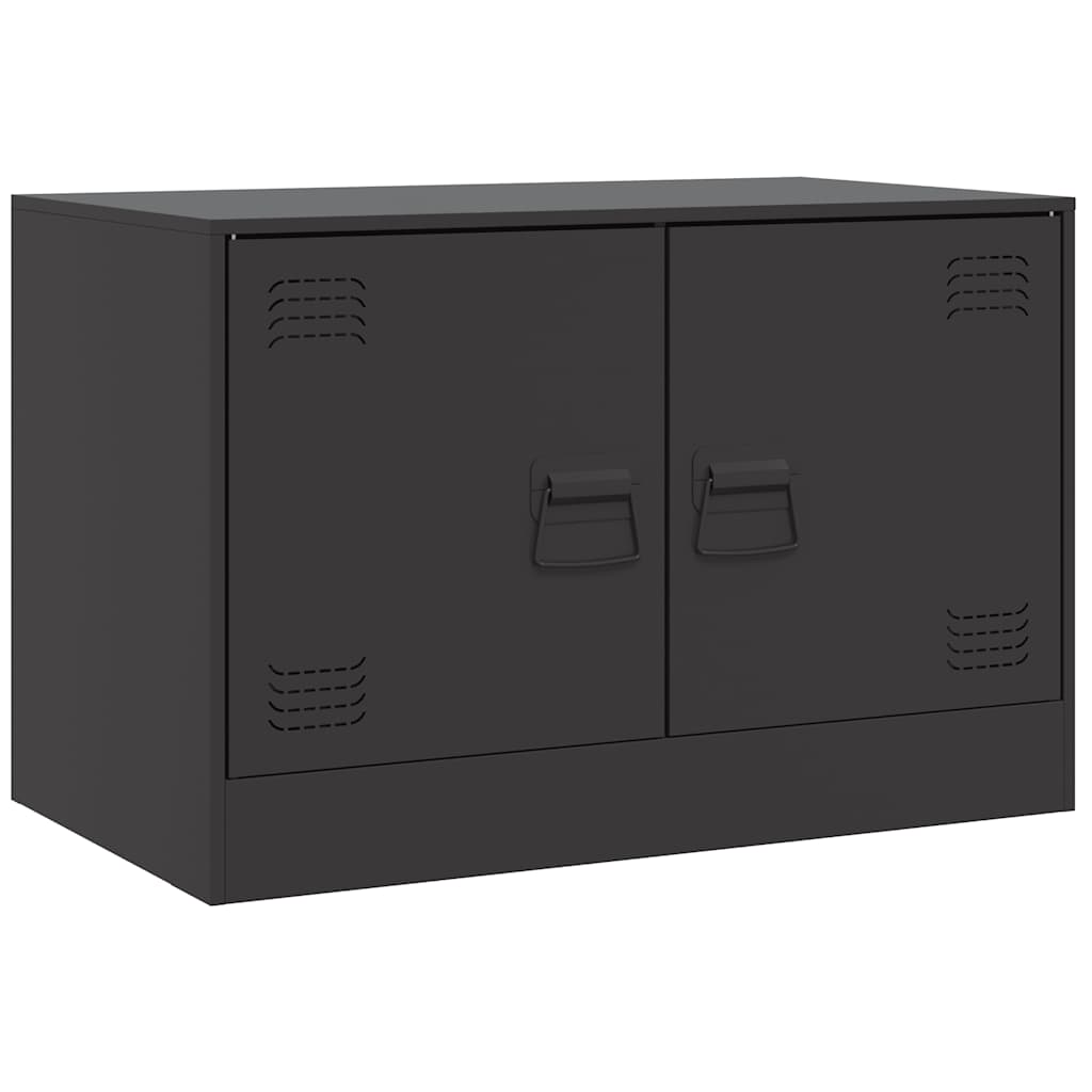 vidaXL Szafki pod telewizor, 2 szt., czarne, 67x39x44 cm, stalowe