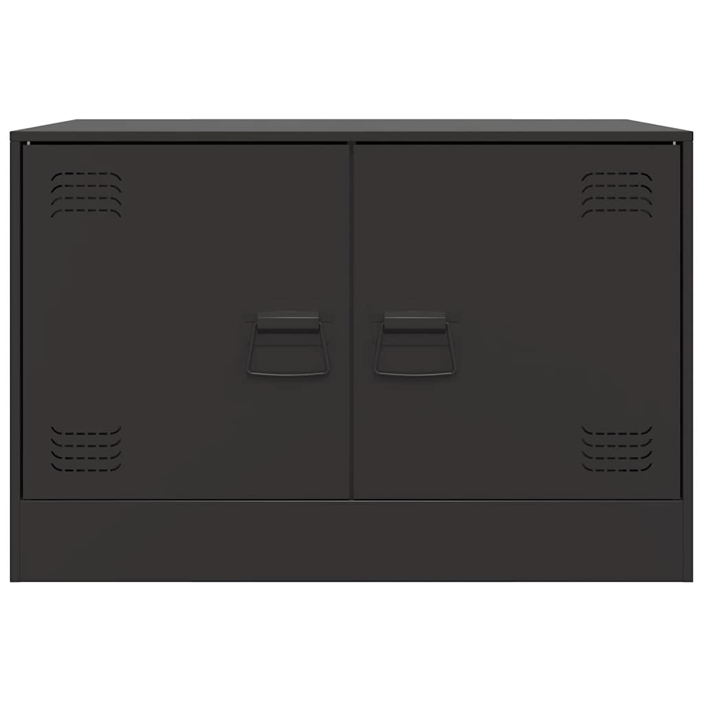 vidaXL Szafki pod telewizor, 2 szt., czarne, 67x39x44 cm, stalowe