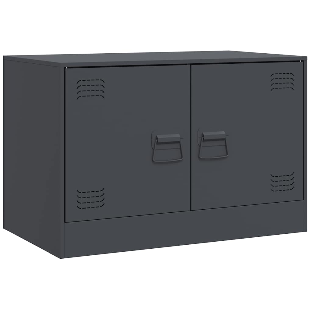 vidaXL Szafki pod telewizor, 2 szt., antracytowe, 67x39x44 cm, stalowe
