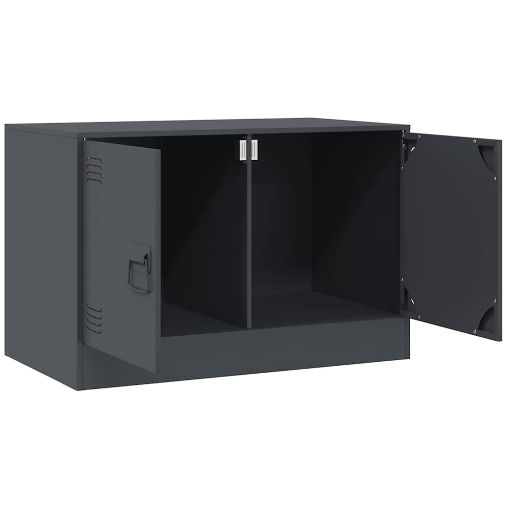 vidaXL Szafki pod telewizor, 2 szt., antracytowe, 67x39x44 cm, stalowe