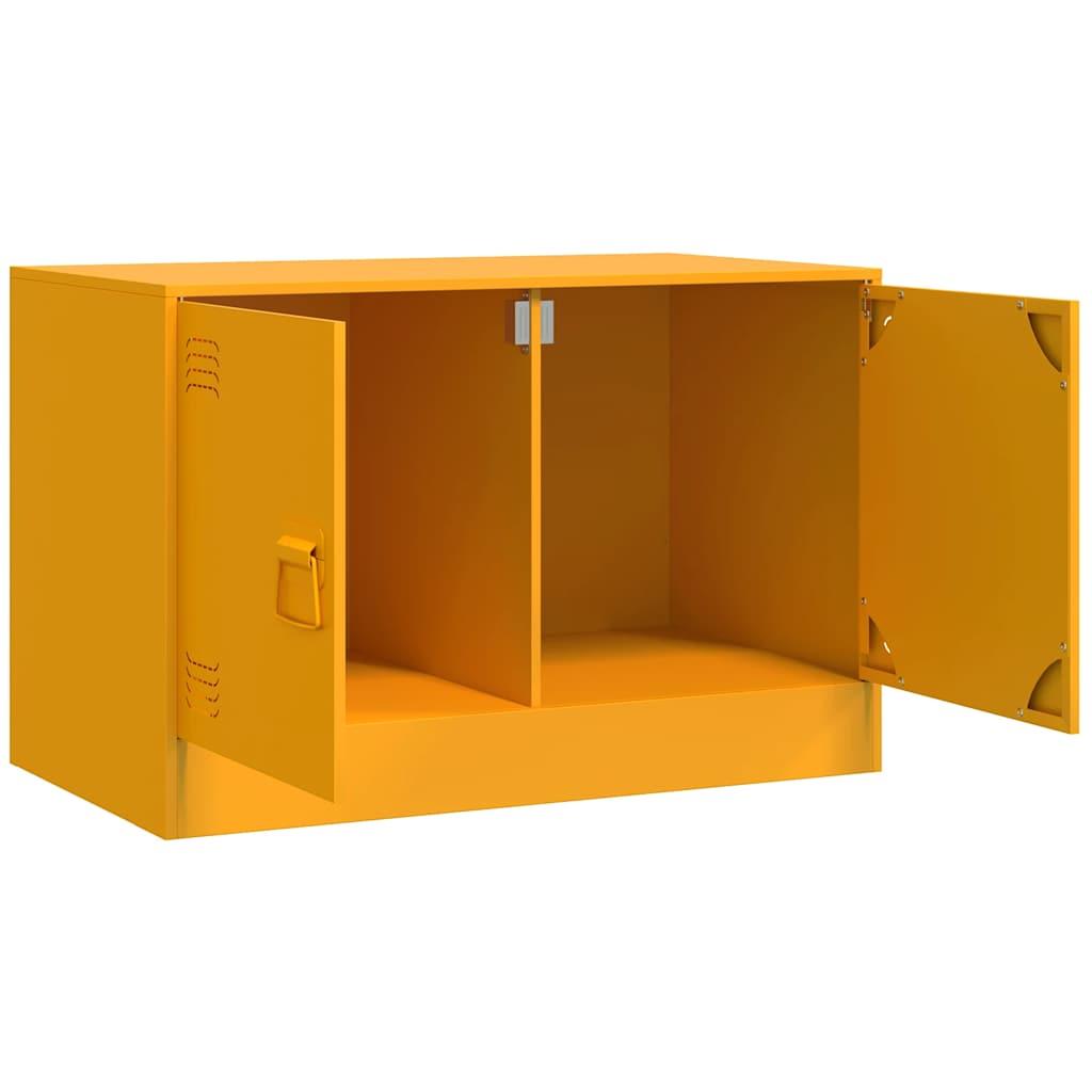 vidaXL Szafki pod telewizor, 2 szt., musztardowe, 67x39x44 cm, stalowe