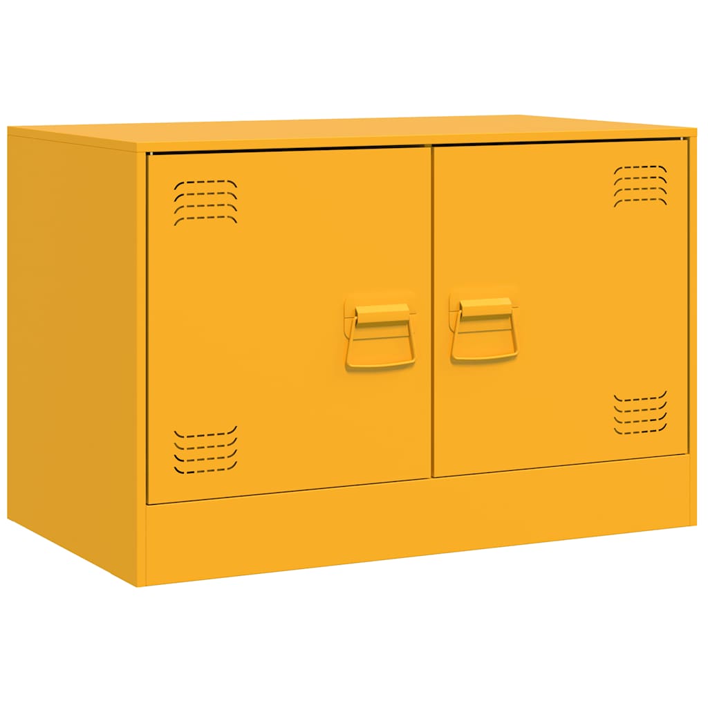 vidaXL Szafki pod telewizor, 2 szt., musztardowe, 67x39x44 cm, stalowe