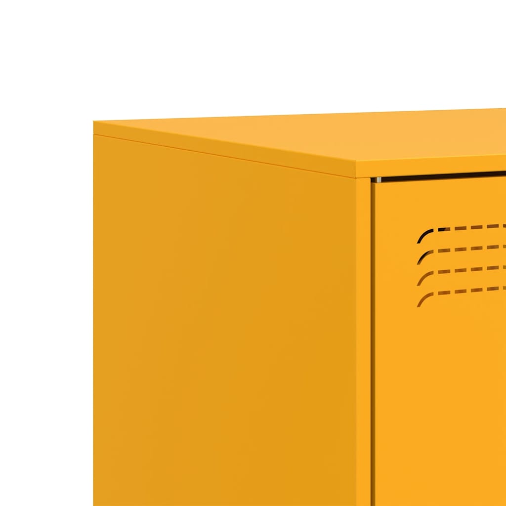 vidaXL Szafki pod telewizor, 2 szt., musztardowe, 67x39x44 cm, stalowe