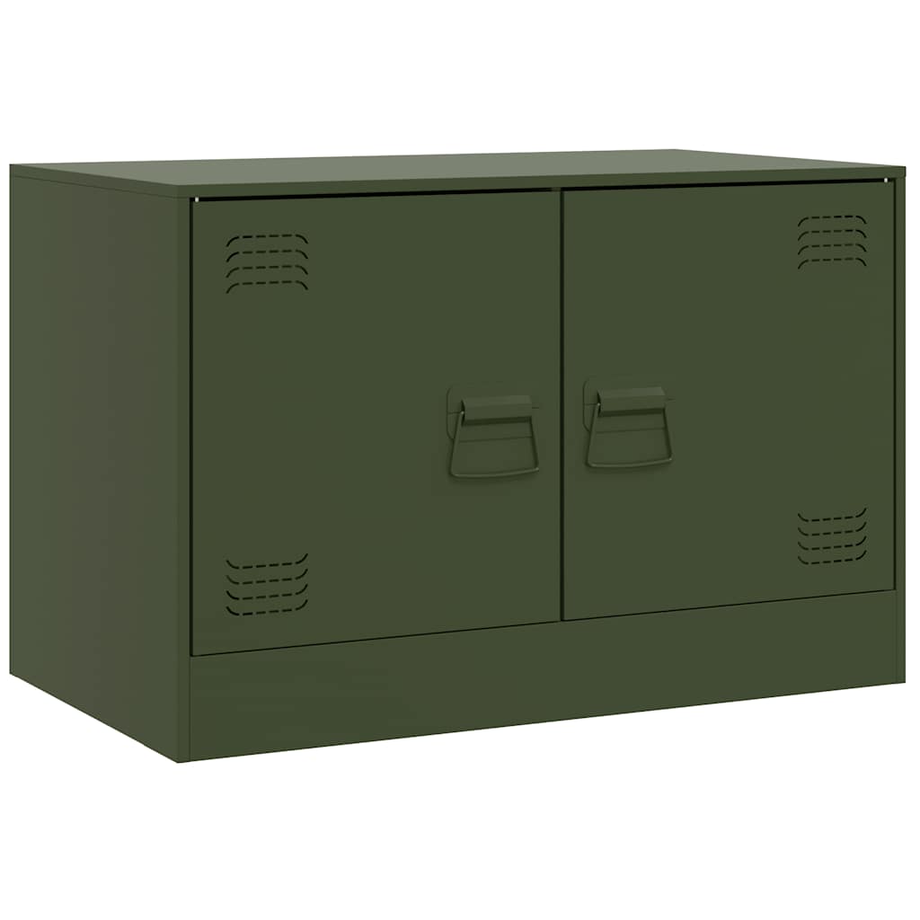 vidaXL Szafki pod telewizor, 2 szt., oliwkowe, 67x39x44 cm, stalowe