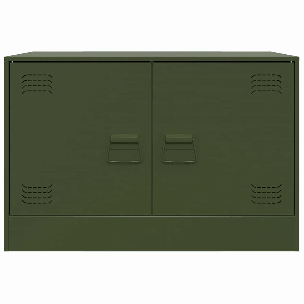 vidaXL Szafki pod telewizor, 2 szt., oliwkowe, 67x39x44 cm, stalowe